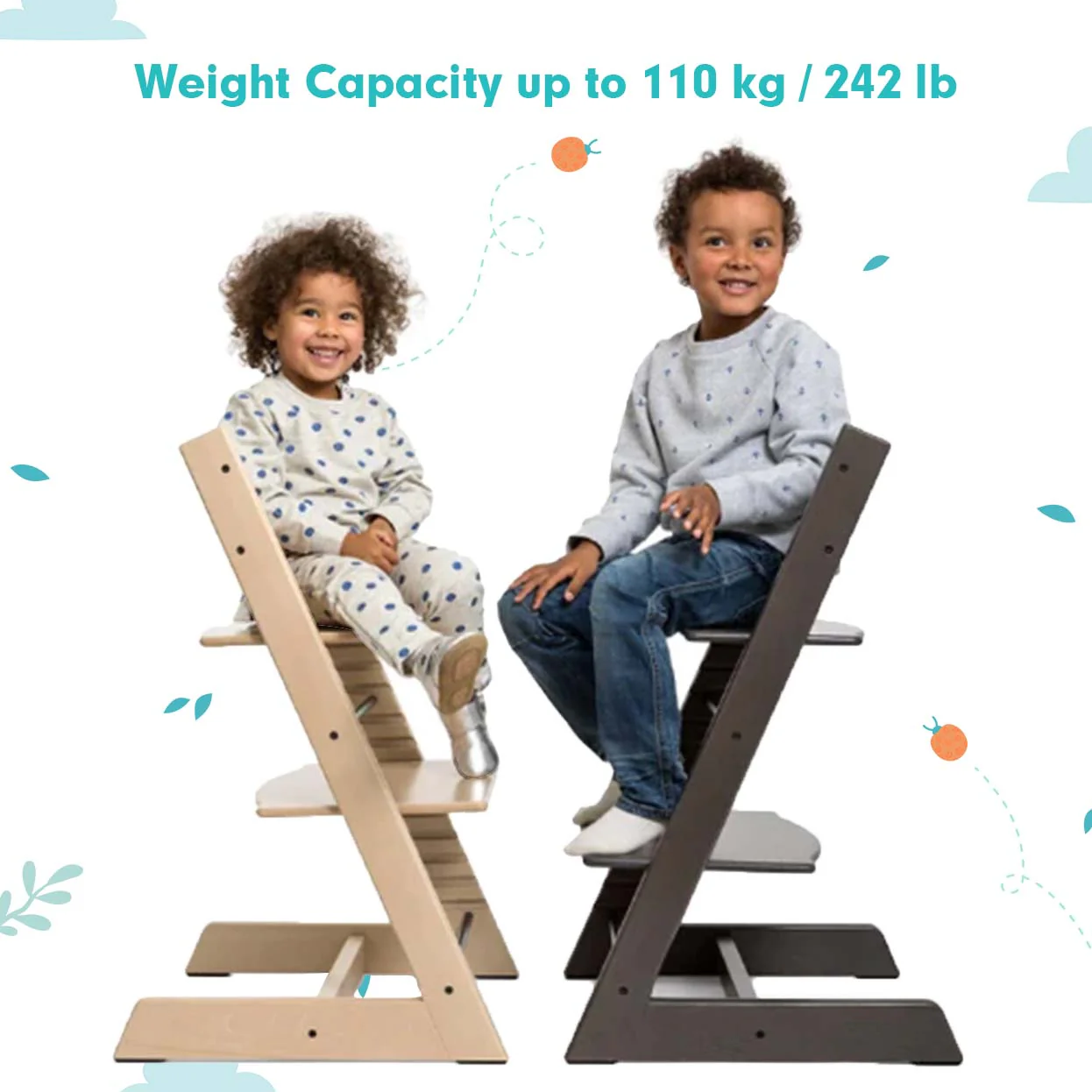 Blessy Wooden High Chair - The Perfect Adjustable Baby Highchair Solution for Your Babies and Toddlers or as a Dining Chair. (6 Months up to 250 Lb) - Image 6