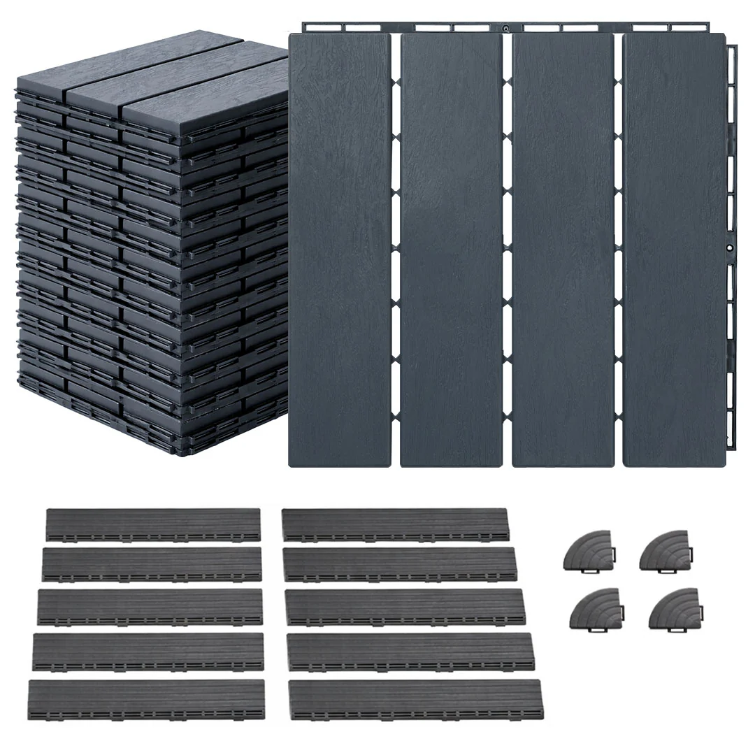 MotionGrey Interlocking 4 Slat Deck Tiles – Waterproof Outdoor Patio Flooring - Image 13