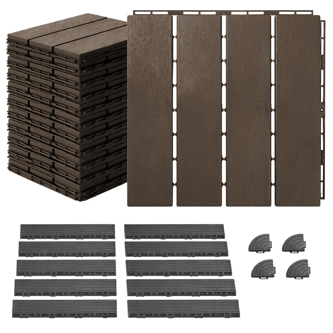 MotionGrey Interlocking 4 Slat Deck Tiles – Waterproof Outdoor Patio Flooring - Image 15
