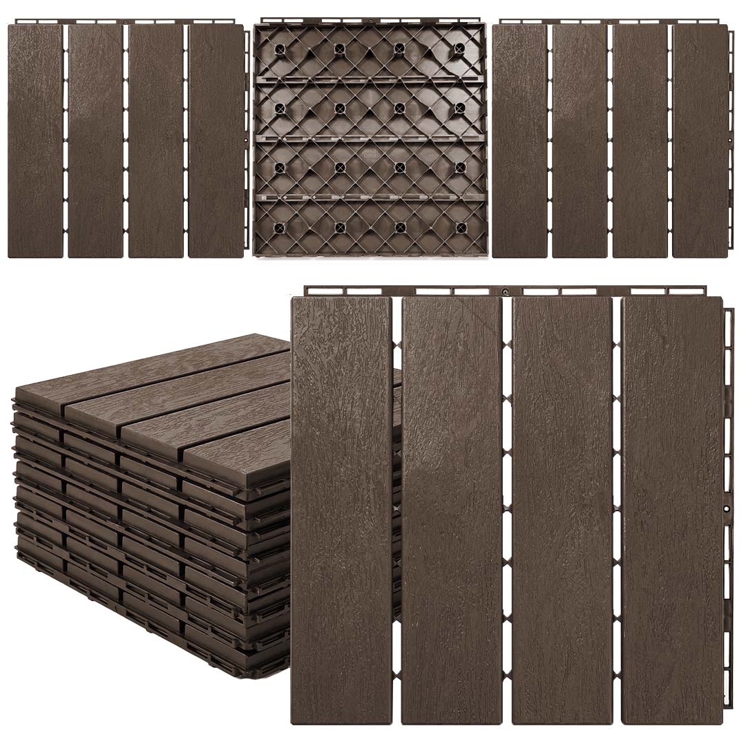 MotionGrey Interlocking 4 Slat Deck Tiles – Waterproof Outdoor Patio Flooring - Image 9
