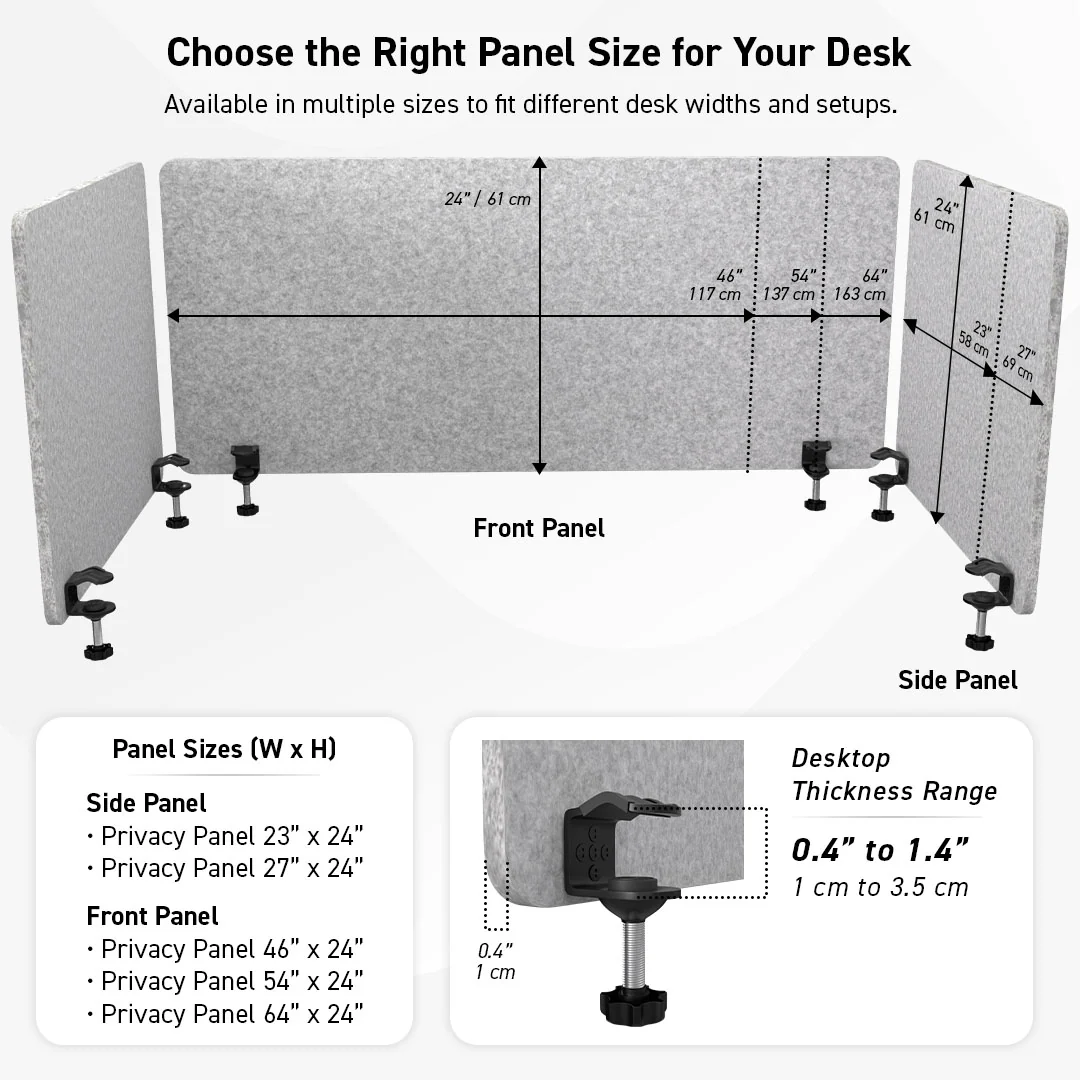 MotionGrey Desk Privacy Panel – Desk Modesty Panel for Standing Desks - Image 5