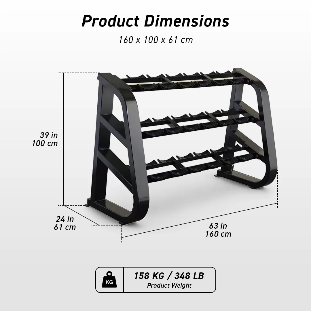 MotionGrey Fixed Dumbbell Rack - Image 4