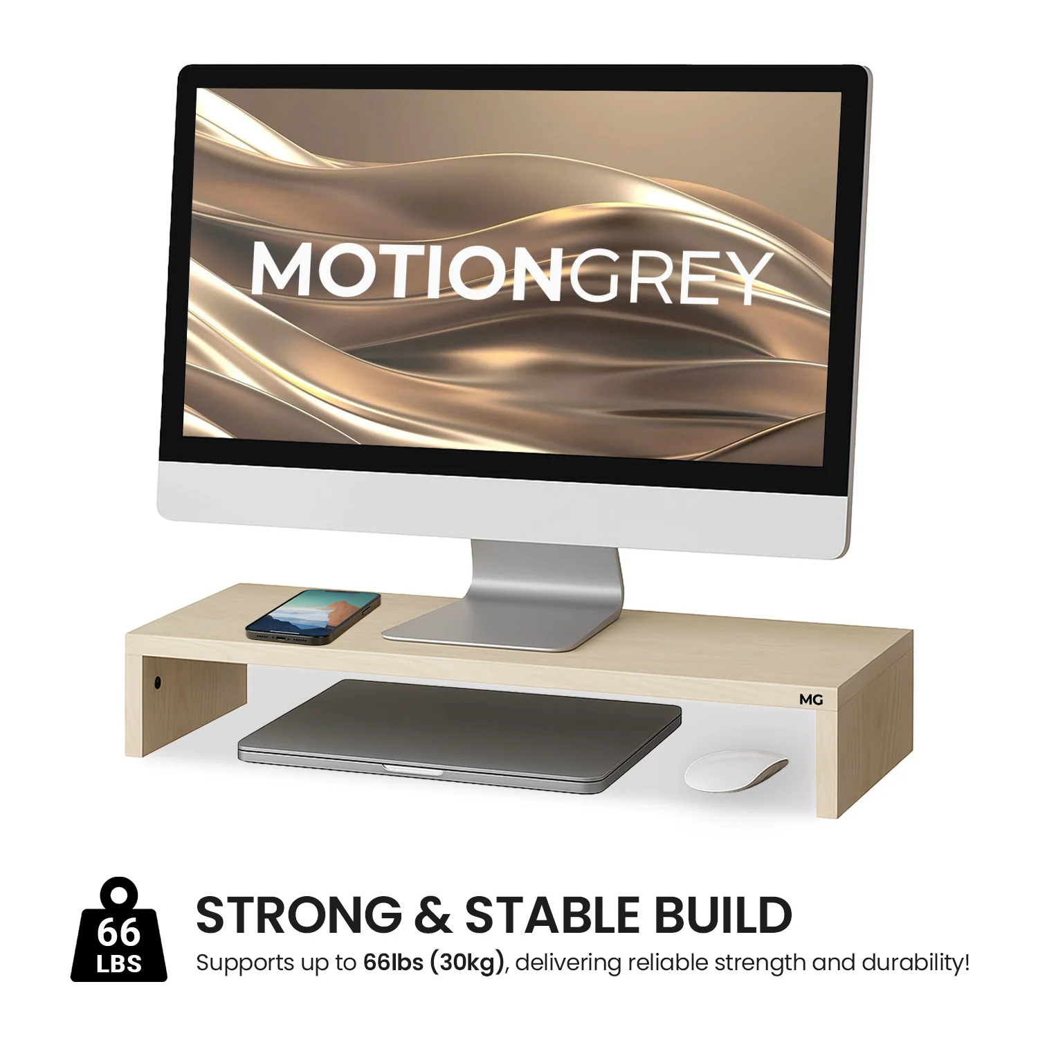 Wood Monitor Riser Stand - Image 3